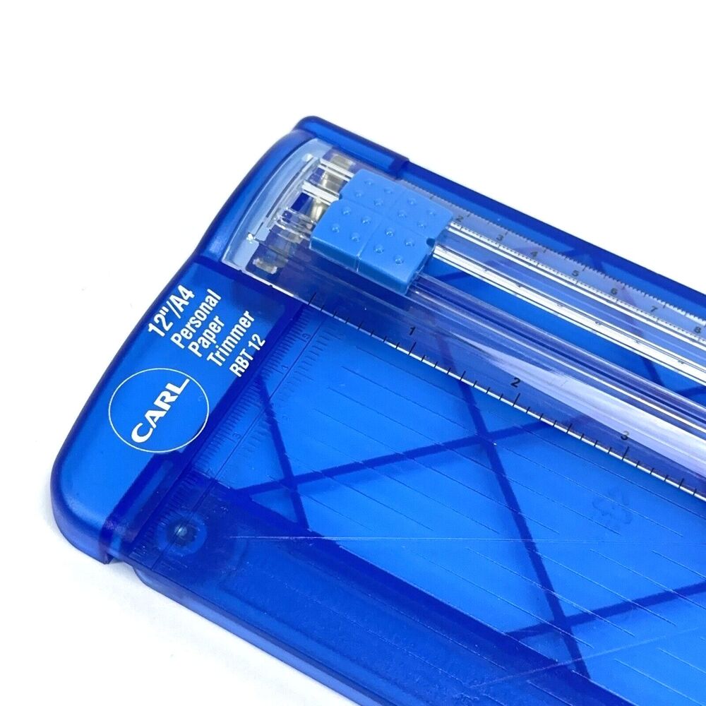 CARL BIDEX 12" A4 Personal Rotary Paper Blue Slider Trimmer RBT12 - Picture 3 of 3